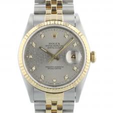 Gents Rolex Datejust 16233 18ct Yellow Gold   Stainless Steel case with Silver Jubilee and Diamond dial