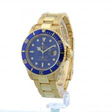 Gents Rolex Submariner Date 16618 18 CT case with Blue dial