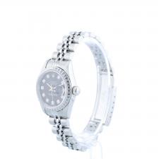 Ladies Rolex DateJust 69240 Steel case with Black Diamond dial
