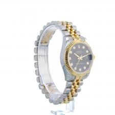 Ladies Rolex DateJust 31 178273 18ct Yellow Gold   Stainless Steel case with Black Diamond Set  dial