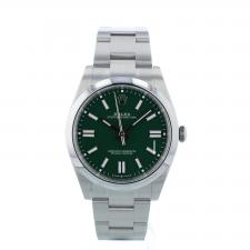 Gents Rolex Oyster Perpetual 41 124300 Steel case with Green dial