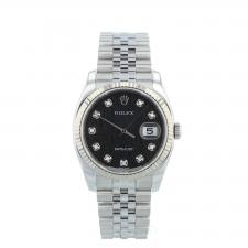 Gents Rolex Datejust 116234 Steel case with Black Jubilee  dial