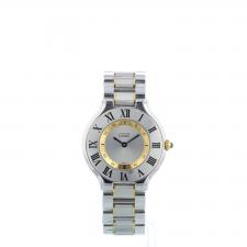 Ladies Cartier Must 21 1330 Gold Plated Stainless Steel case with Silver dial