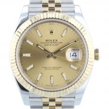 Gents Rolex Datejust 41 126333 18ct Yellow Gold Stainless Steel case with Gilt dial