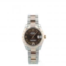 Ladies Rolex DateJust 31 178341 18ct Rose Gold   Stainless Steel case with Chocolate Diamond Set dial