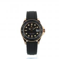 Ladies Rolex Yacht-Master 37 268655 18ct Rose Gold case with Black dial
