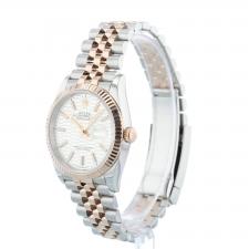 Gents Rolex DateJust 36 126231 18ct Rose Gold Stainless Steel case with Silver Fluted Motif dial