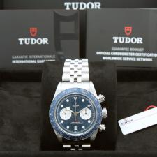 Gents Tudor Black Bay Chrono 79360B Steel case with Blue dial