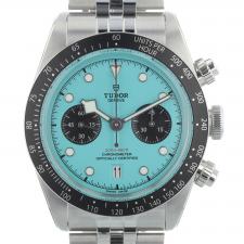 Gents Tudor Black Bay Chrono 79360N Steel case with Flamingo Blue dial