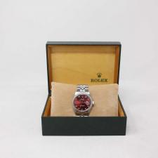 Gents Rolex DateJust  16030 Steel case with Red Diamond Dot dial