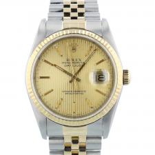 Gents Rolex DateJust 16233 18ct Yellow Gold Stainless Steel case with Gilt Tapestry dial