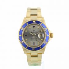 Gents Rolex Submariner Date 16618 18ct Yellow Gold case with Aftermarket Serti dial