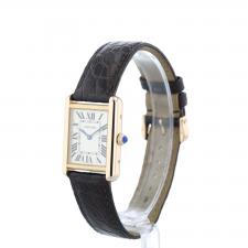 Ladies Cartier Tank Solo W5200024 18ct Yellow Gold case with Silver dial