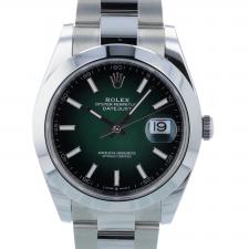 Gents Rolex Datejust 41 126300 Steel case with Green Ombre dial