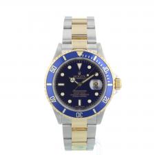 Gents Rolex Submariner Date 16613 18ct Yellow Gold Stainless Steel case with Blue dial