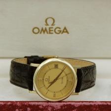 Gents Omega DeVille 7320.14.12 9 CT case with Gilt dial