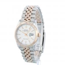 Gents Rolex DateJust 36 126231 18ct Rose Gold Stainless Steel case with Silver Fluted Motif dial