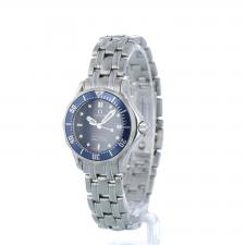 Ladies Omega Seamaster 22248000 Steel case with Blue Wave dial