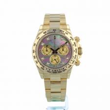 Gents Rolex Daytona 116508 18ct Yellow Gold case with Black MOP Diamond Set dial