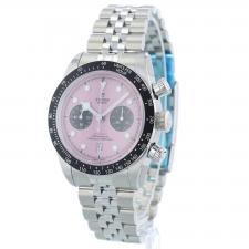 Gents Tudor Black Bay Chrono 79360N Steel case with Pink dial