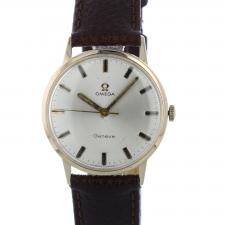 Gents Omega Geneve  18 CT case with Silver dial