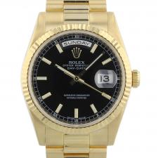 Gents Rolex Day Date 118238 18ct Yellow Gold case with Black dial