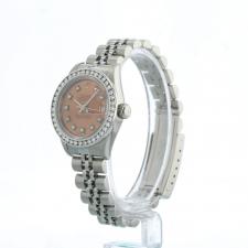 Ladies Rolex Datejust 69240 Steel case with Salmon Diamond Dial dial