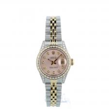 Ladies Rolex Datejust 69173 18ct Yellow Gold   Stainless Steel case with Pink Diamond dial