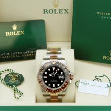 Gents Rolex GMT Master II 126711CHNR 18ct Rose Gold Stainless Steel case with Black dial