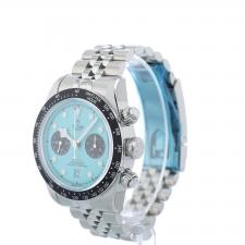 Gents Tudor Black Bay Chrono 79360N Steel case with Flamingo Blue dial