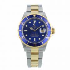 Gents Rolex Submariner Date 16613 18ct Yellow Gold   Stainless Steel case with Blue dial