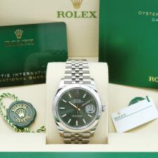 Gents Rolex Datejust 41 126300 Stainless Steel case with Mint Green dial