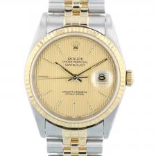 Gents Rolex DateJust 16233 18ct Yellow Gold   Stainless Steel case with Gilt Tapestry dial