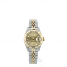 Ladies Rolex DateJust 69173 18ct Yellow Gold Stainless Steel case with Champagne Diamond Set dial