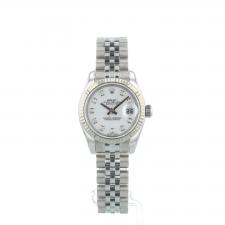 Ladies Rolex Datejust 179174 Steel case with White Diamond dial