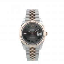 Gents Rolex Datejust 41 126331 18ct Rose Gold Stainless Steel case with Wimbledon dial