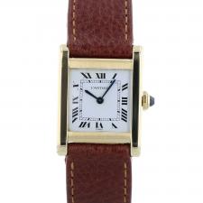 Ladies Cartier Tank 78093 18 CT case with White dial