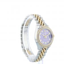 Ladies Rolex Datejust 28 279383RBR 18ct Yellow Gold Stainless Steel case with Lavender Diamond dial