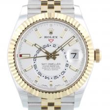 Gents Rolex Sky Dweller 326933 18ct Yellow Gold Stainless Steel case with Silver dial