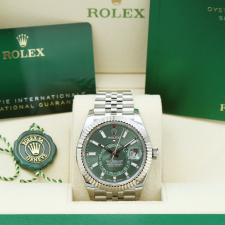 Gents Rolex Sky Dweller 336934 Stainless Steel case with Mint Green dial