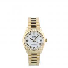 Ladies Rolex DateJust 31 278278 18ct Yellow Gold case with White dial