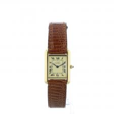 Ladies Cartier Tank Vermeil 78373 Argent Plaque case with Cream dial