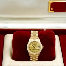 Ladies Rolex Datejust 69288 18ct Yellow Gold case with Gilt dial