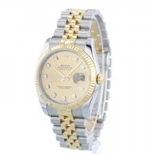 Gents Rolex Datejust 36 116233 18ct Yellow Gold   Stainless Steel case with Champagne Diamond Set dial