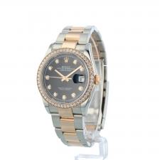 Gents Rolex Datejust 36 126281RBR 18ct Rose Gold   Stainless Steel case with Black Diamond Set  dial