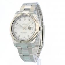 Gents Rolex Datejust II 116334 Steel case with Silver Diamond Dot dial