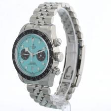 Gents Tudor Black Bay Chrono 79360N Steel case with Flamingo Blue dial