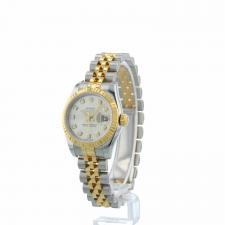 Ladies Rolex DateJust 179173 18ct Yellow Gold   Stainless Steel case with Silver and Diamond dial