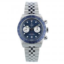 Gents Tudor Black Bay Chrono 79360B Steel case with Blue dial