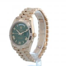 Gents Rolex Day Date 40 228235 18ct Rose Gold case with Green dial
